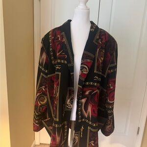 Maggie Barnes Black and Red Geometric Blazer
